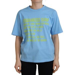 Dsquared² Blue Logo Print Cotton Crewneck Short Sleeve Women's T-shirt